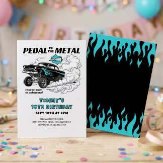 Hot Rod Gasser Classic Race Car Birthday Invitation