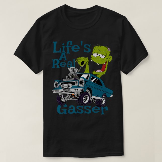 Hot Rod Gasser Outlaw Drag Racing Blown Street  T-Shirt (Design Front)