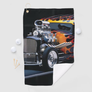 Hot rod golf towel