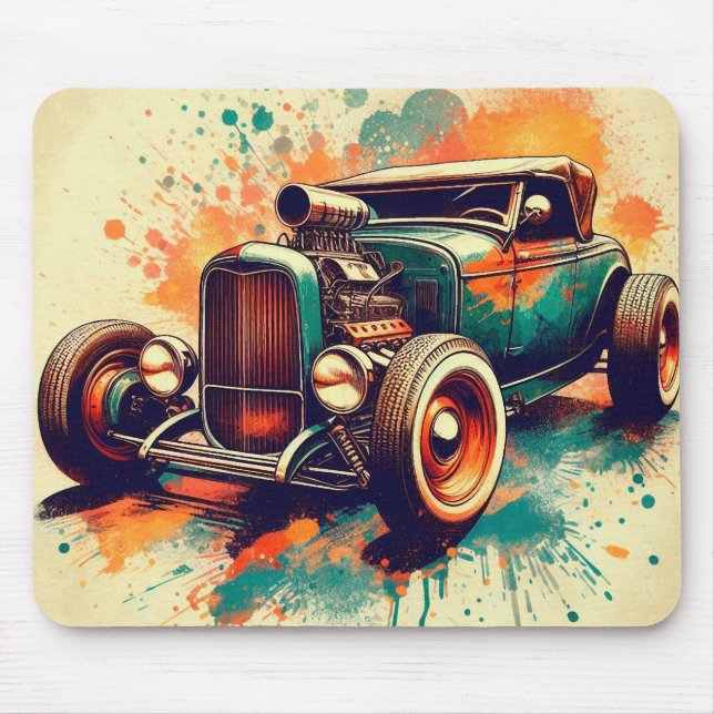 Hot Rod Mouse Mat (Front)