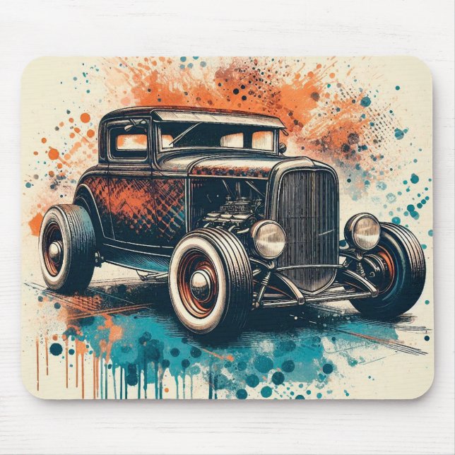 Hot Rod Mouse Mat (Front)