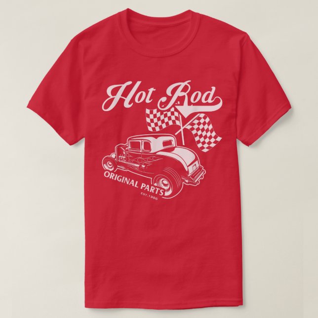 Hot Rod Original Parts Classic Old American Engine T-Shirt (Design Front)
