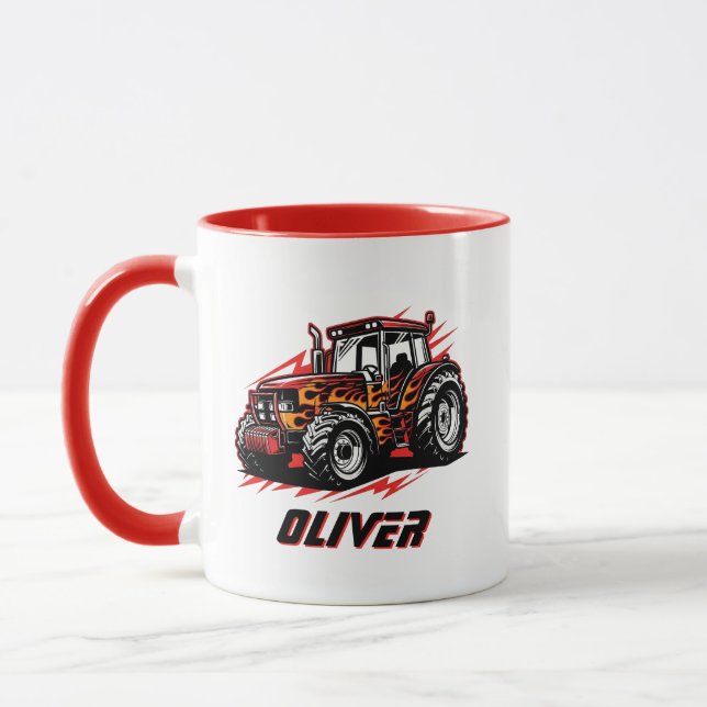 Hot Rod Racing Tractor Mug (Left)