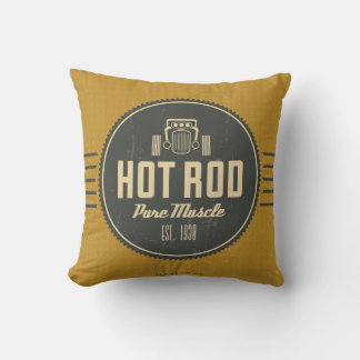 Hot Rod Retro Label Man Cave Accent Pillows