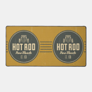 Hot Rod Retro Label Man Cave Desk Mat