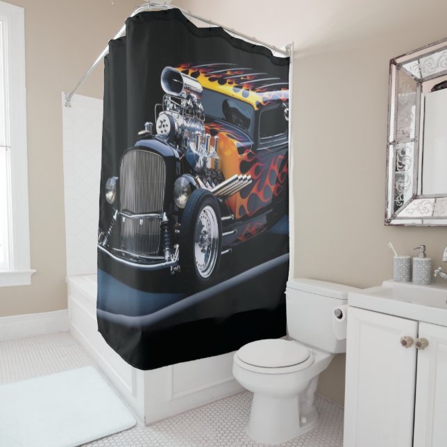 Hot rod shower curtain (In Situ)