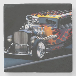 Hot rod stone coaster