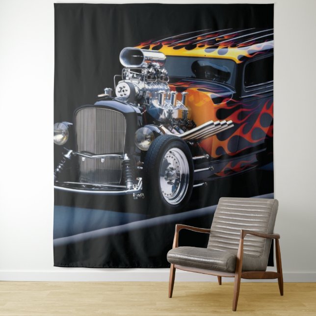 Hot rod tapestry (In Situ)