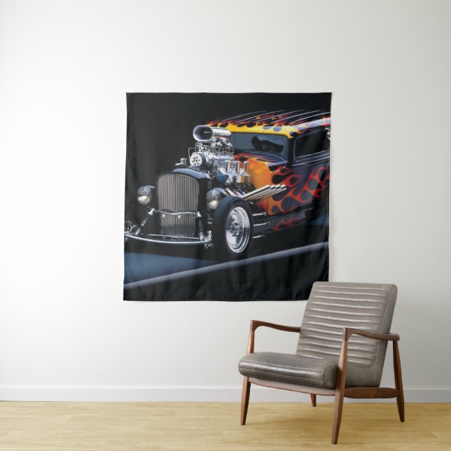 Hot rod tapestry (In Situ)