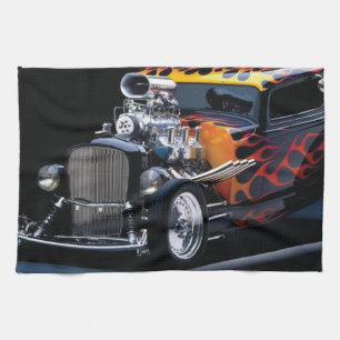 Hot rod tea towel
