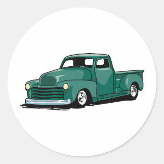 Hot Rod Truck Classic Round Sticker