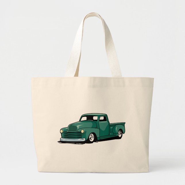 Hot Rod Truck Large Tote Bag (Front)