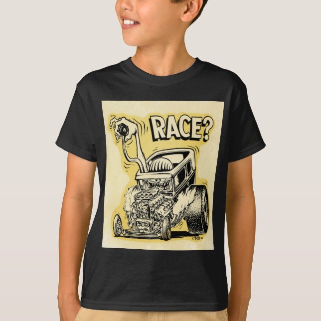 hot rod wanna race monster cartoon oldschool T-Shirt (Front)