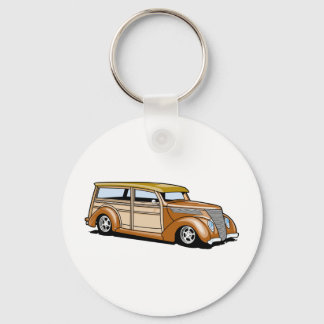 Hot Rod Woodie Key Ring
