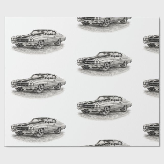 Hot Rod Wrapping Paper (Flat)