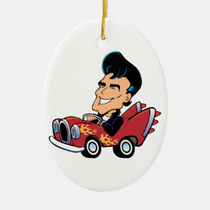 Hot Rodder Ceramic Tree Decoration
