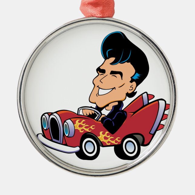 Hot Rodder Metal Tree Decoration (Front)