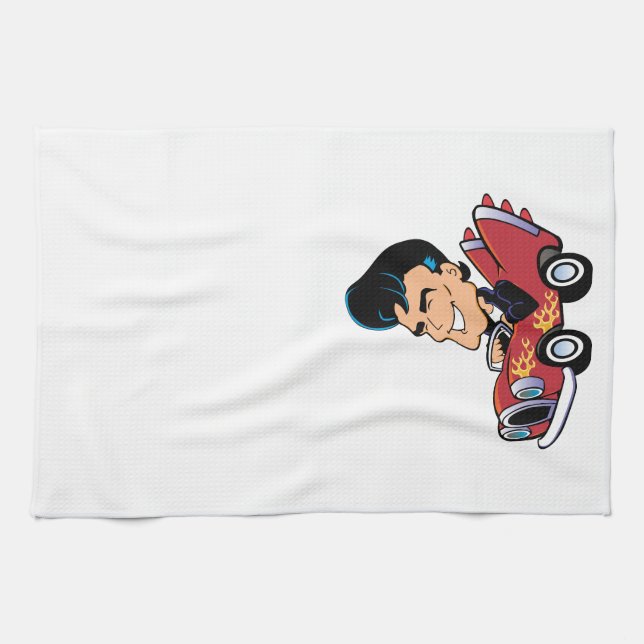 Hot Rodder Tea Towel (Horizontal)
