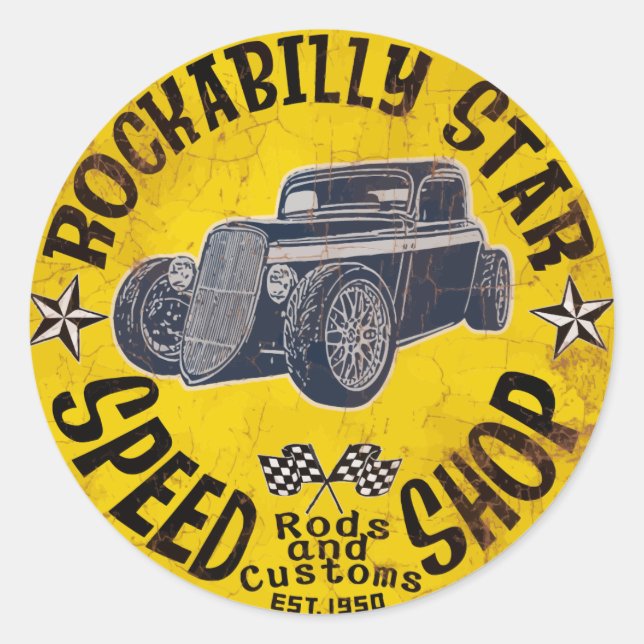Hot Rods Speed shop Classic Round Sticker (Front)