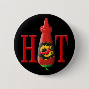 Hot Sauce Bottle 6 Cm Round Badge