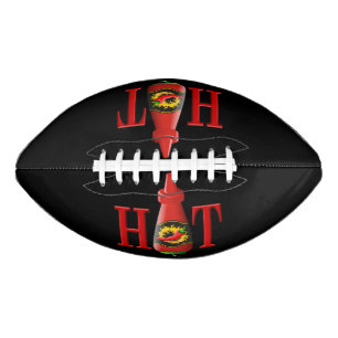 Hot sauce bottle american football