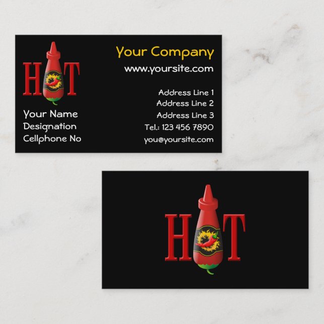 Hot Sauce Bottle Business Card (Front/Back)