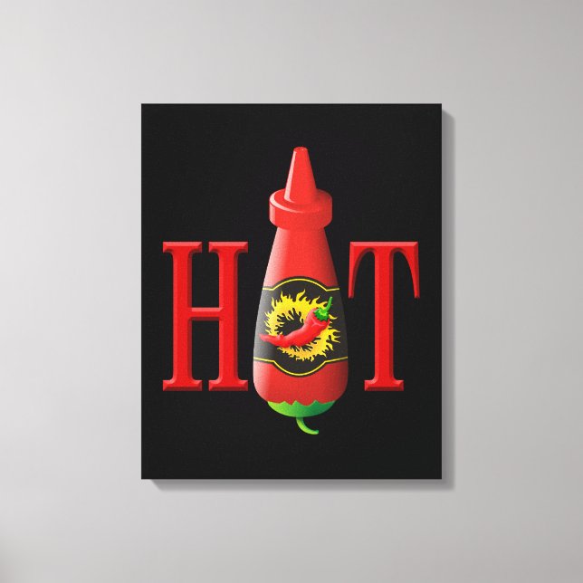 Hot Sauce Bottle Canvas Print (Front)
