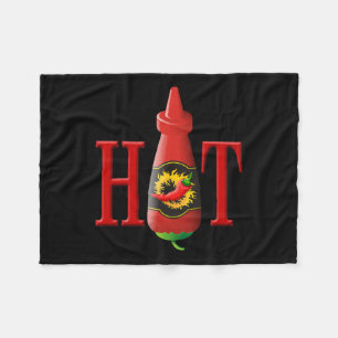 Hot sauce bottle fleece blanket