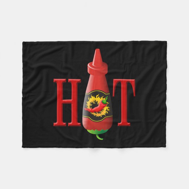 Hot sauce bottle fleece blanket (Front (Horizontal))