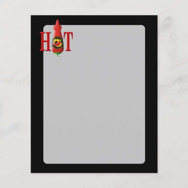Hot Sauce Bottle Flyer (Front)