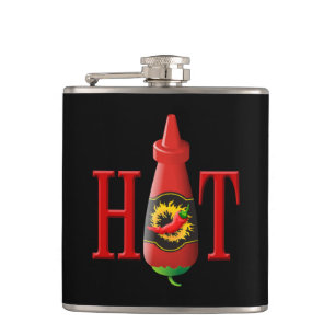 Hot sauce bottle hip flask