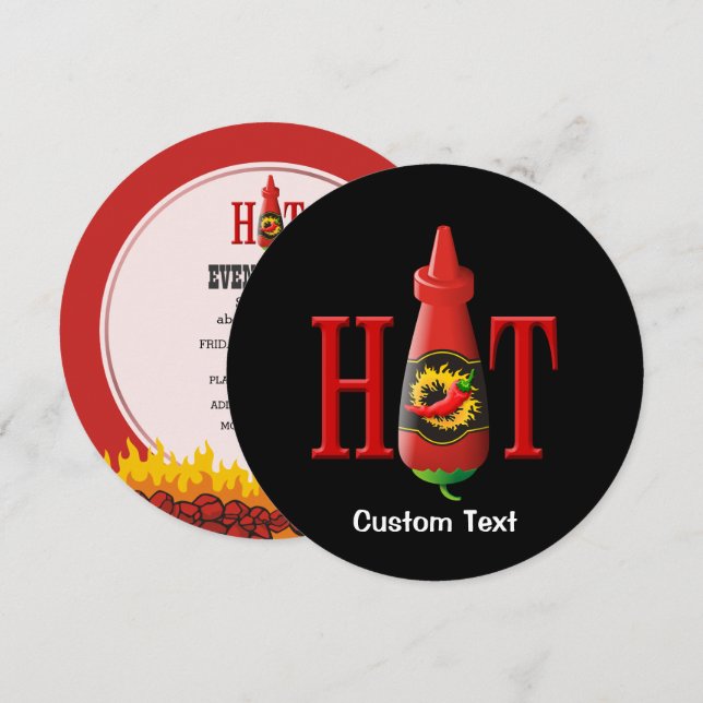Hot Sauce Bottle Invitation (Front/Back)
