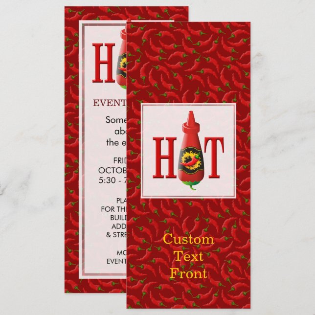 Hot sauce bottle invitation (Front/Back)