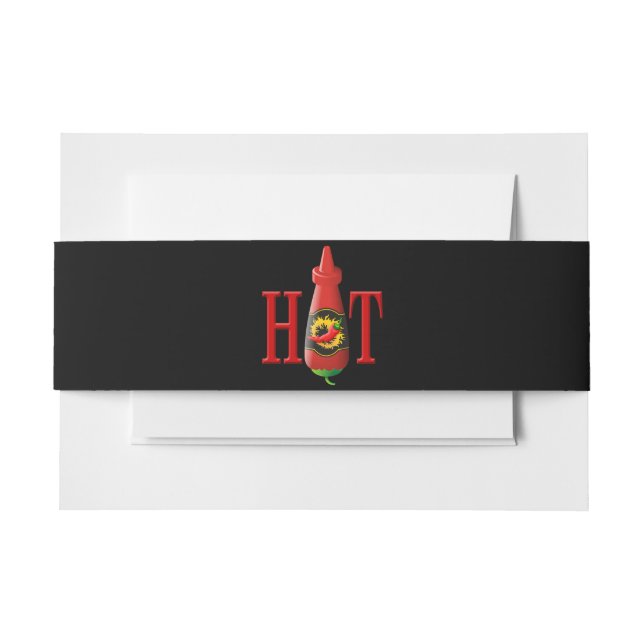 Hot Sauce Bottle Invitation Belly Band (Front Example)