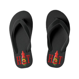 Hot sauce bottle kid's flip flops