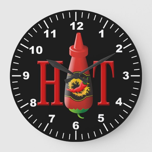 Hot sauce bottle large clock (Front)