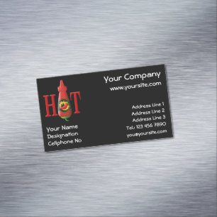 Hot Sauce Bottle Magnetic Business Card