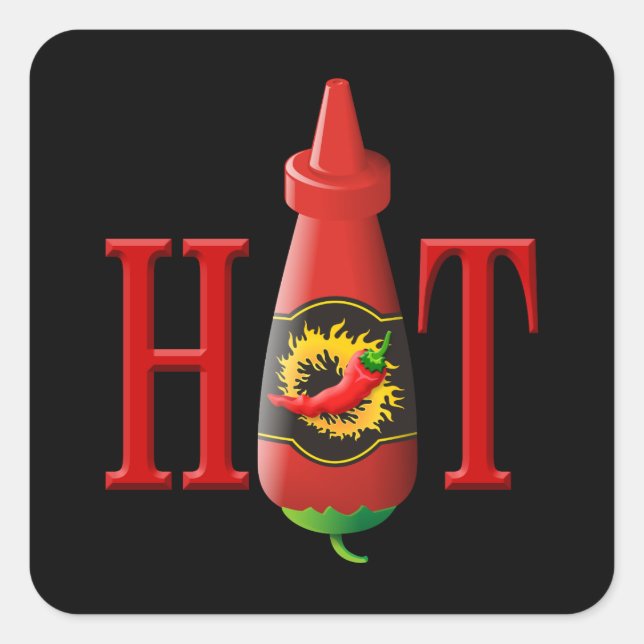 Hot sauce bottle square sticker (Front)