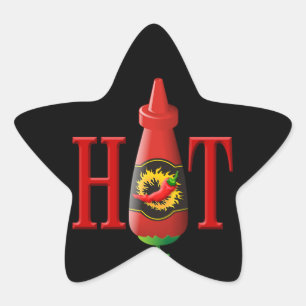Hot sauce bottle star sticker