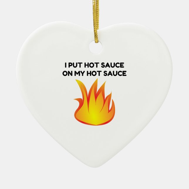 Hot Sauce Ceramic Tree Decoration (Front)