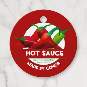 Hot Sauce Chilli Peppers Favour Tags