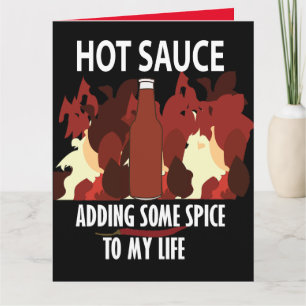 Hot Sauce Ketchup Fire Red Chilli Pepper Greeting Card