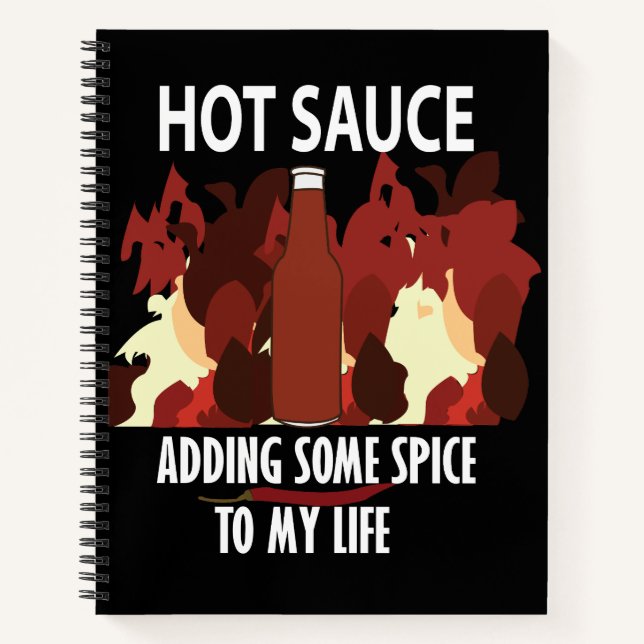 Hot Sauce Ketchup Fire Red Chilli Pepper  Notebook (Front)