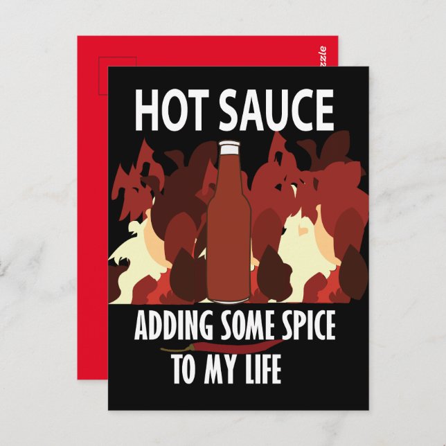 Hot Sauce Ketchup Fire Red Chilli Pepper Postcard (Front/Back)