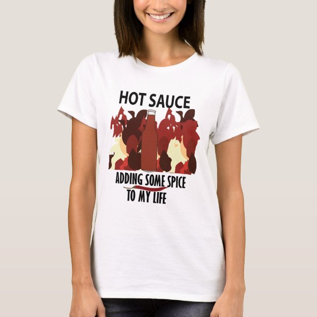 Hot Sauce Ketchup Fire Red Chilli Pepper T-Shirt (Front)