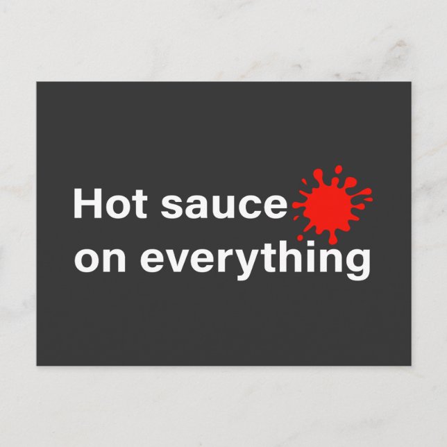  Hot Sauce On Everything Holiday Postcard (Front)