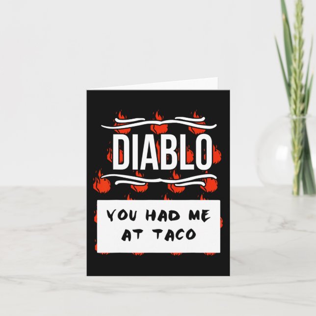 HOT SAUCES Group Halloween DIABLO SAUCE You Had Me Card (Front)