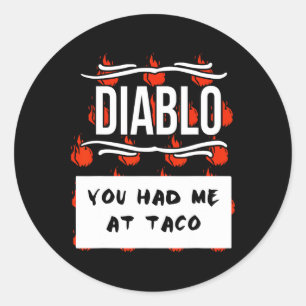 HOT SAUCES Group Halloween DIABLO SAUCE You Had Me Classic Round Sticker