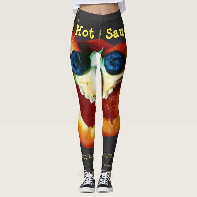 Hot & Saucy Leggings: Mr Pepper Face by Hattwood Leggings (Front)