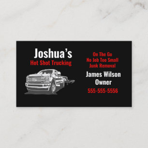 Hot Shot Trucking Black Business Card
